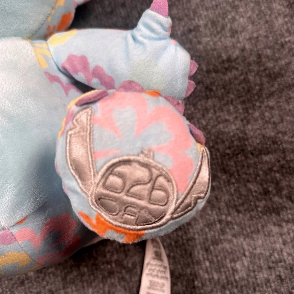 Disney Store Stitch 626 Day Floral Hibiscus Plush Blue Orange Pink 12 Inch